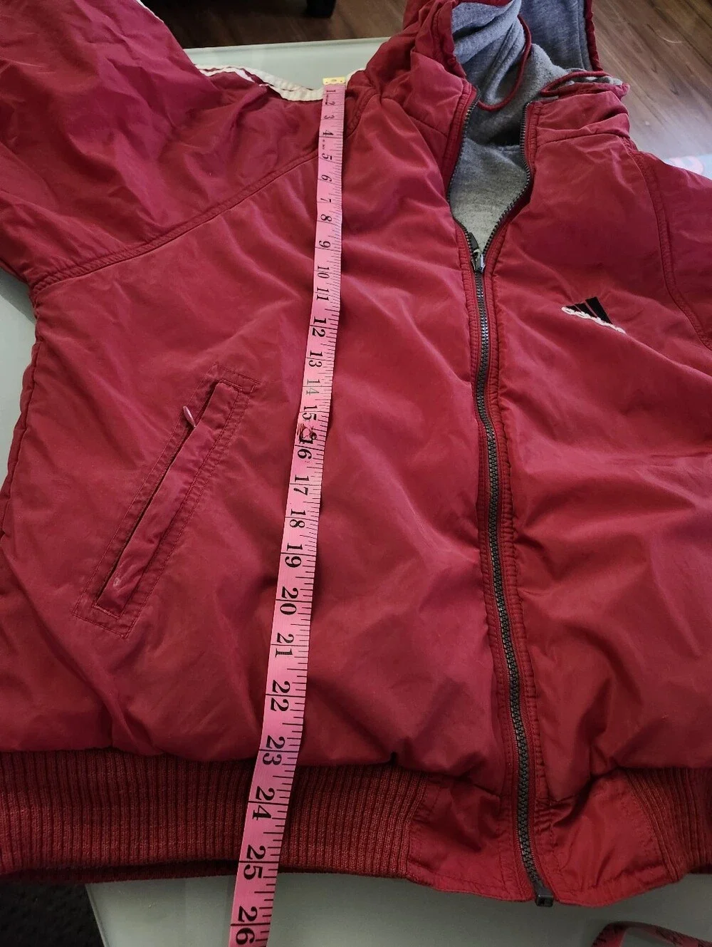 Vintage Adidas Y2K 90's Reversible Hooded Nylon Fleece   Jacket Mens Size Medium
